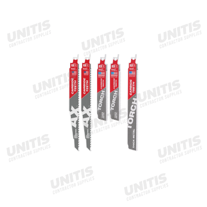 Milwaukee 5 Piece Wood and Metal Cutting Carbide Teeth SAWZALL Blade Set