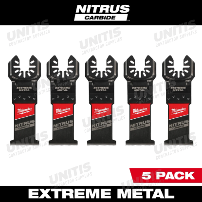 Milwaukee 1-3/8" NITRUS CARBIDE Extreme Metal Universal Fit Oscillating Multi-Tool Blade (5 Pack)