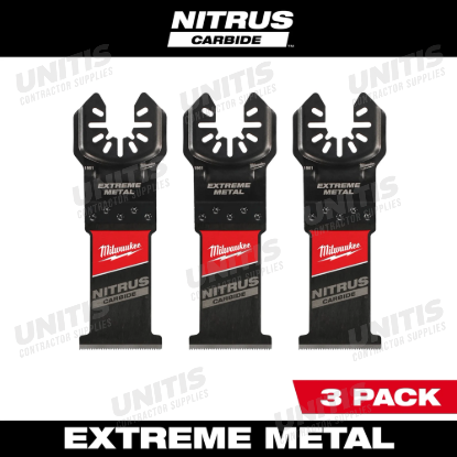 Milwaukee 1-3/8" NITRUS CARBIDE Extreme Metal Universal Fit Oscillating Multi-Tool Blade (3 Pack)