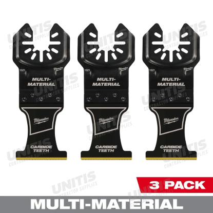 Milwaukee 1-3/8â€ Carbide Teeth Multi-Material Universal Fit Oscillating Multi-Tool Blade (3 Pack)