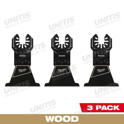 Milwaukee 2-1/2â€ High Carbon Steel Wood Universal Fit Oscillating Multi-Tool Blade (3 Pack)