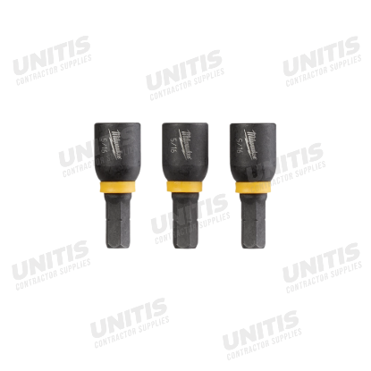 Milwaukee SHOCKWAVE Impact Duty 5/16â€ x 1" Insert Magnetic Nut Driver (3 Pack)