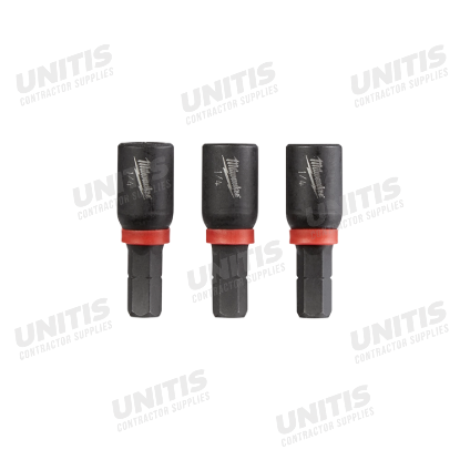 Milwaukee SHOCKWAVE Impact Duty 1/4" x 1" Insert Magnetic Nut Driver (3 Pack)