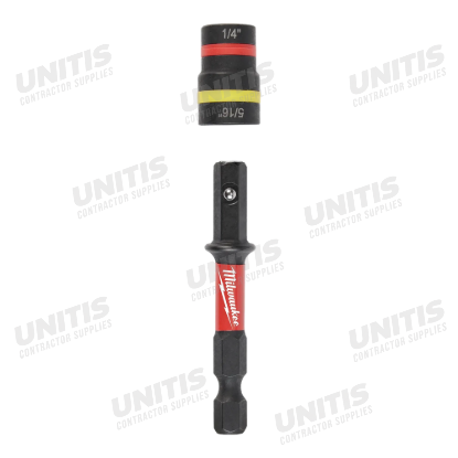 Milwaukee SHOCKWAVE Impact Duty 1/4â€ and 5/16â€ x 2-1/4â€ QUIK-CLEAR 2-in-1 Magnetic Nut Driver