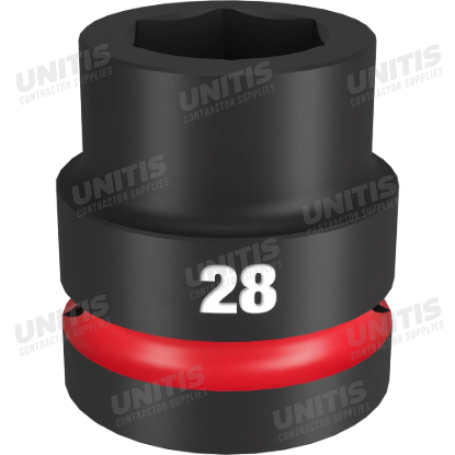 Milwaukee SHOCKWAVE 1" Drive 28mm Standard 6 Point Impact Socket