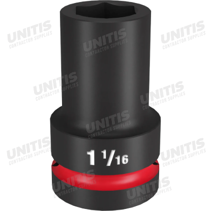 Milwaukee SHOCKWAVE 1" Drive 1-1/16" Deep 6 Point Impact Socket
