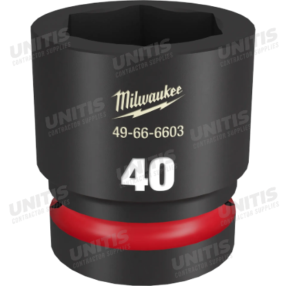 Milwaukee SHOCKWAVE 1" Drive 40mm Standard 6 Point Impact Socket