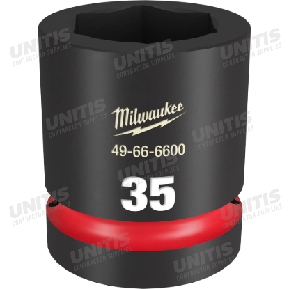 Milwaukee SHOCKWAVE 1" Drive 35mm Standard 6 Point Impact Socket
