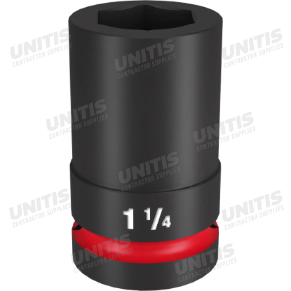 Milwaukee SHOCKWAVE 1" Drive 1-1/4" Deep 6 Point Impact Socket