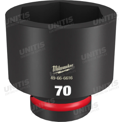 Milwaukee SHOCKWAVE 1" Drive 70mm Standard 6 Point Impact Socket