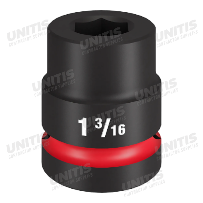 Milwaukee SHOCKWAVE 1" Drive 1-3/16" Standard 6 Point Impact Socket