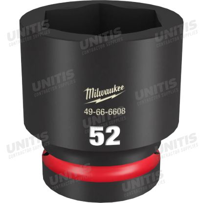 Milwaukee SHOCKWAVE 1" Drive 52mm Standard 6 Point Impact Socket