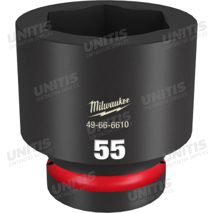 Milwaukee SHOCKWAVE 1" Drive 55mm Standard 6 Point Impact Socket