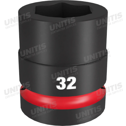 Milwaukee SHOCKWAVE 1" Drive 32mm Standard 6 Point Impact Socket