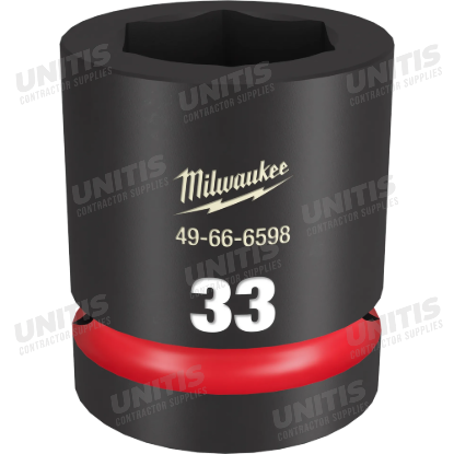 Milwaukee SHOCKWAVE 1" Drive 33mm Standard 6 Point Impact Socket