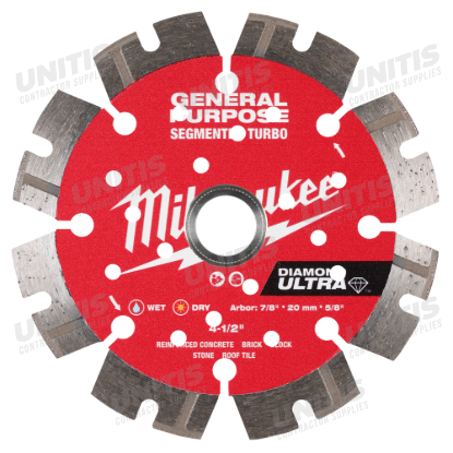 Milwaukee 4-1/2" Diamond Ultra Segmented Turbo Diamond Blade