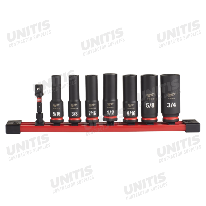 Milwaukee 8 Piece SHOCKWAVE Impact Duty 3/8" Drive Deep 6 Point Socket Set