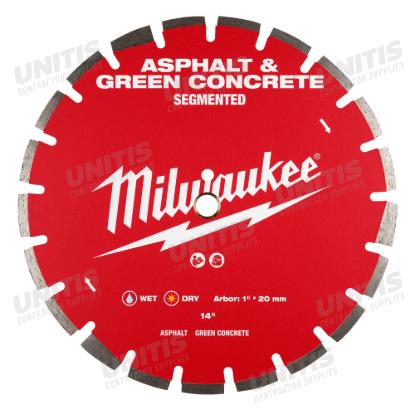 Milwaukee 14" Asphalt & Green Concrete Segmented Diamond Blade