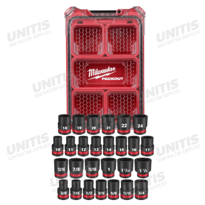 Milwaukee 27 Piece SHOCKWAVE Impact Duty Socket 1/2â€ Drive mm & Set with PACKOUT
