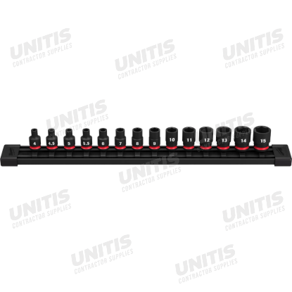 Milwaukee 14 Piece SHOCKWAVE Impact Duty Metric Standard 6 Point Socket Set
