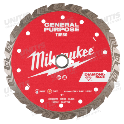 Milwaukee 7" DIAMOND MAX Turbo Diamond Blade