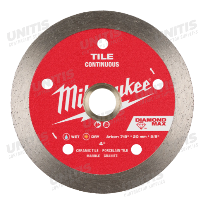 Milwaukee 4" DIAMOND MAX Continuous, Tile Diamond Blade