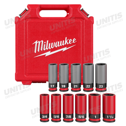 Milwaukee SHOCKWAVE Impact Duty 1/2 Drive Metric 11 Piece Lug Nut Wheel Socket Set