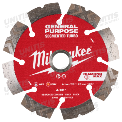 Milwaukee 4-1/2" DIAMOND MAX Segmented Turbo Diamond Blade