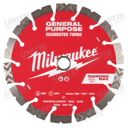 Milwaukee 7" DIAMOND MAX Segmented Turbo Diamond Blade