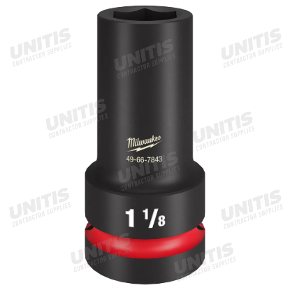 Milwaukee SHOCKWAVE 1" Drive 1-1/8" Deep 6 Point Impact Socket