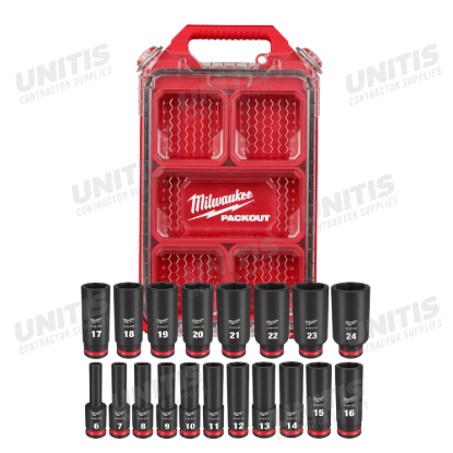 Milwaukee 19 Piece SHOCKWAVE Impact Duty Socket 3/8â€ Drive mm Set with PACKOUT