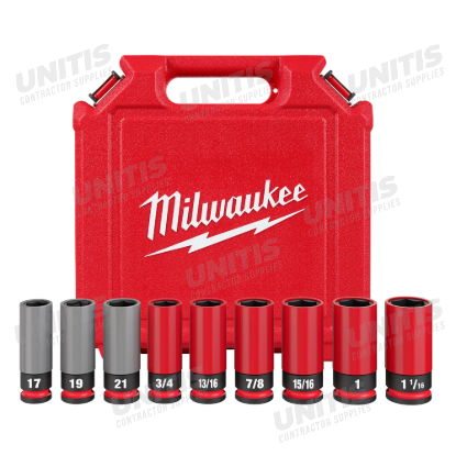 Milwaukee SHOCKWAVE Impact Duty 1/2 Drive Metric 9 Piece Lug Nut Wheel Socket Set
