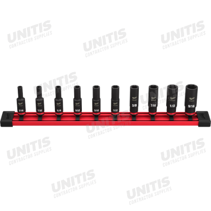 Milwaukee 10 Piece SHOCKWAVE Impact Duty Deep 6 Point Socket Set
