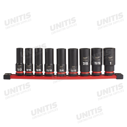 Milwaukee 9 Piece SHOCKWAVE Impact Duty 1/2" Drive Deep 6 Point Socket Set