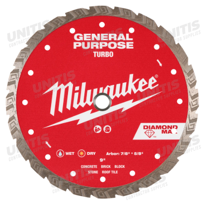 Milwaukee 9" DIAMOND MAX Turbo Diamond Blade