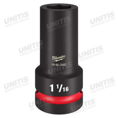 Milwaukee SHOCKWAVE 1" Drive 1-1/16" Deep 6 Point Impact Socket