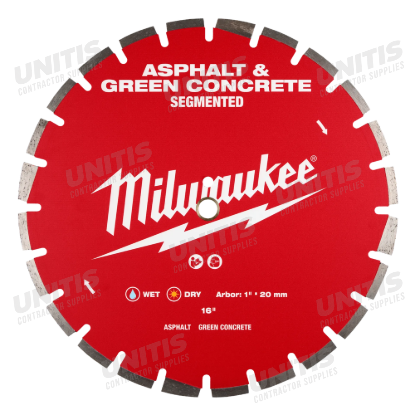 Milwaukee 16" Asphalt & Green Concrete Segmented Diamond Blade