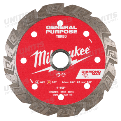 Milwaukee 4-1/2" DIAMOND MAX Turbo Diamond Blade