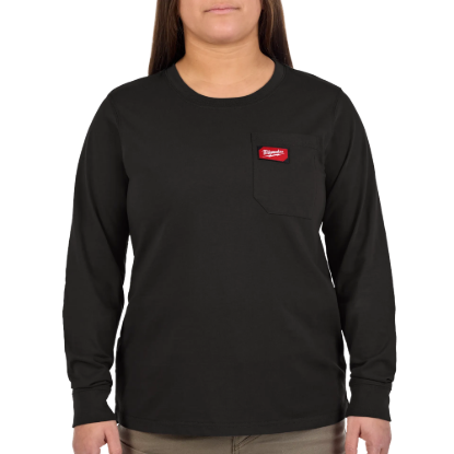 Milwaukee Women's GRIDIRON Pocket T-Shirt - Long Sleeve - Black - S