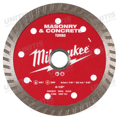 Milwaukee 4-1/2" Turbo Masonry & Concrete Diamond Blade