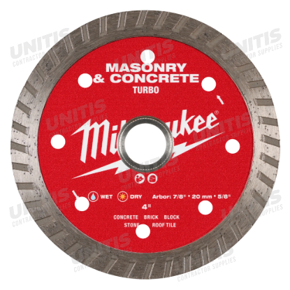 Milwaukee 4" Turbo Masonry & Concrete Diamond Blade