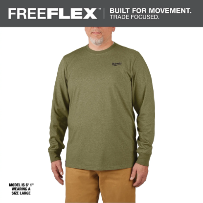 Milwaukee FREEFLEX Hybrid Work Tee - Long Sleeve - Green - S