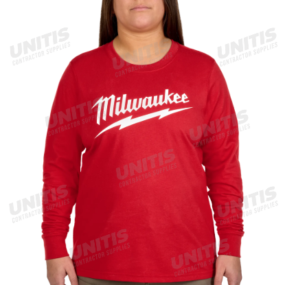 Milwaukee Women's GRIDIRON Logo Tee - Long Sleeve - Red - S