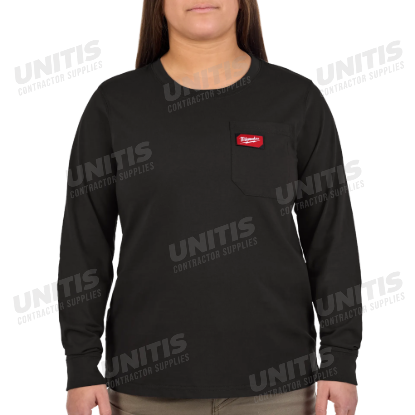 Milwaukee Women's GRIDIRON Pocket T-Shirt - Long Sleeve - Black - XL