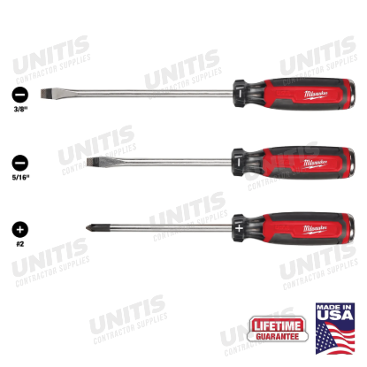 Milwaukee 3/8" Slotted 8" Cushion Grip DEMOLITION Screwdriver