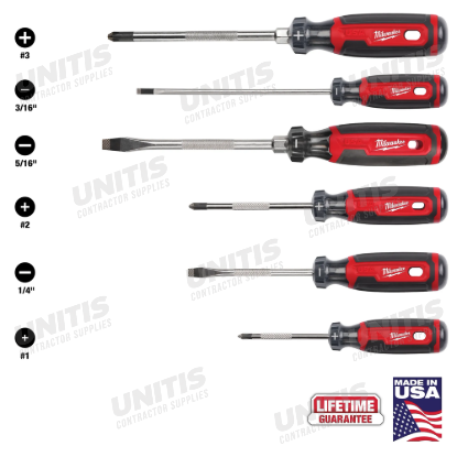 Milwaukee 6 Piece Cushion Grip Screwdriver Set