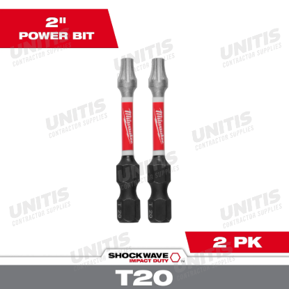 Milwaukee SHOCKWAVE Impact Duty 2"TORX T20 Power Bits (2 Pack)