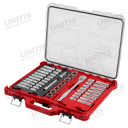 Milwaukee 47 Piece 1/2" Drive Ratchet & Socket Set with PACKOUT Low-Profile Organizer