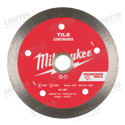 Milwaukee 4-1/2" DIAMOND MAX Continuous, Tile Diamond Blade