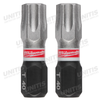 Milwaukee SHOCKWAVE Impact Duty 1" T40 Insert Bit 2 Pack